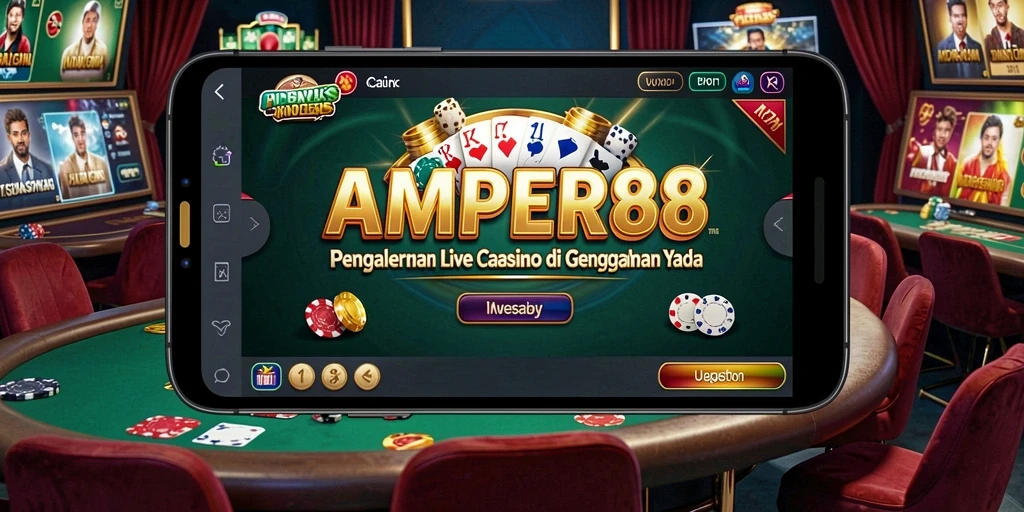 Tampilan gameplay Live Casino yang interaktif dan menarik di AMPER88.