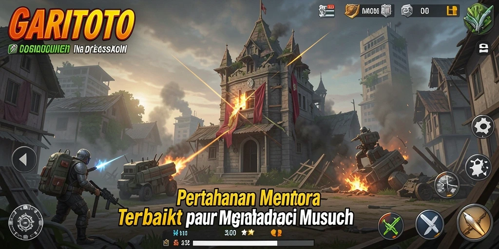 Screenshot GARITOTO menampilkan gameplay seru Tower Defense dengan aksi menakjubkan.