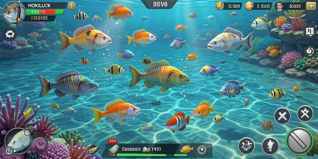 Gameplay HOKILUCK menembak ikan yang seru dan mengasyikkan.