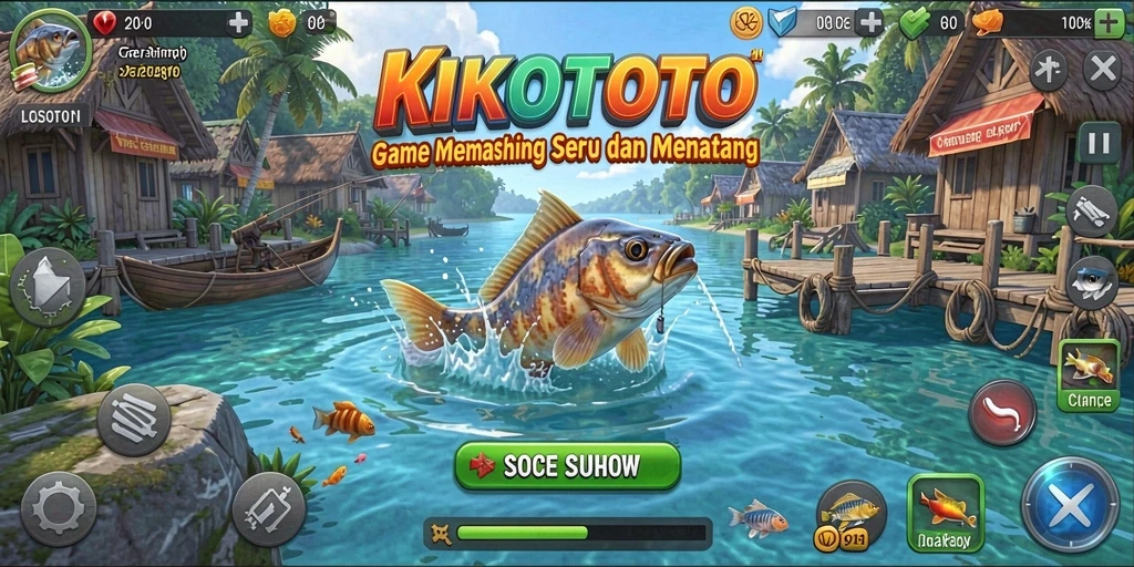 Tangkapan ikan besar dalam gameplay KIKOTOTO.