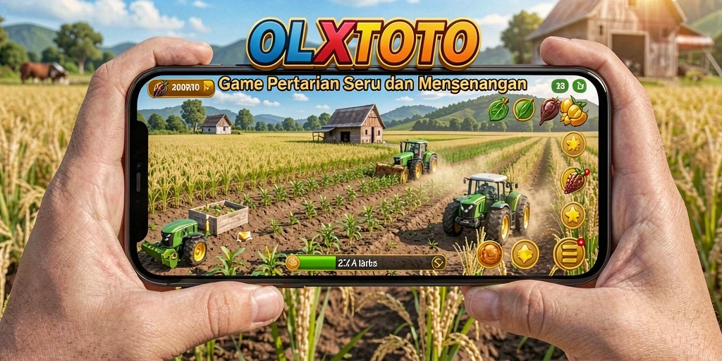 Gameplay menarik dari OLXTOTO dengan ladang subur dan hewan ternak.
