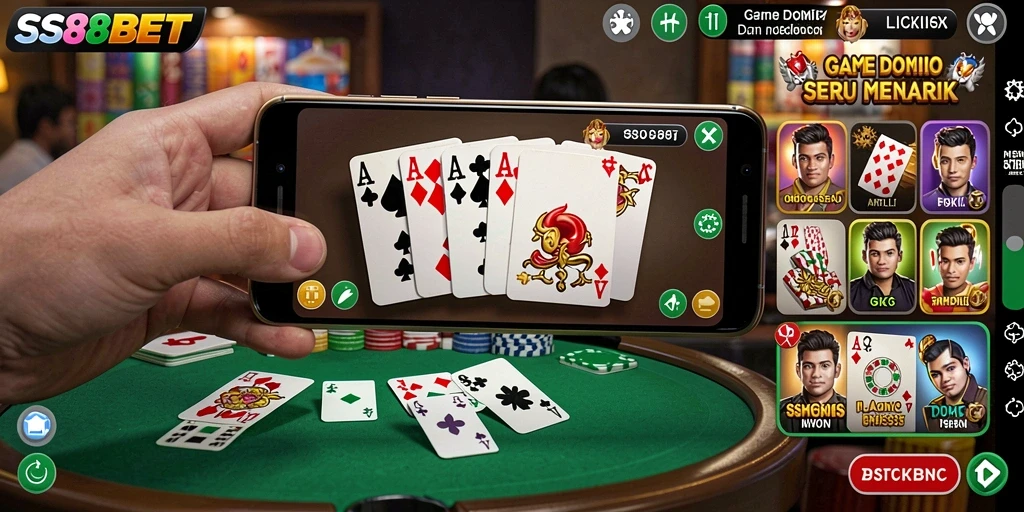 Screenshot SS88BET menampilkan gameplay yang menarik dalam bermain Domino.
