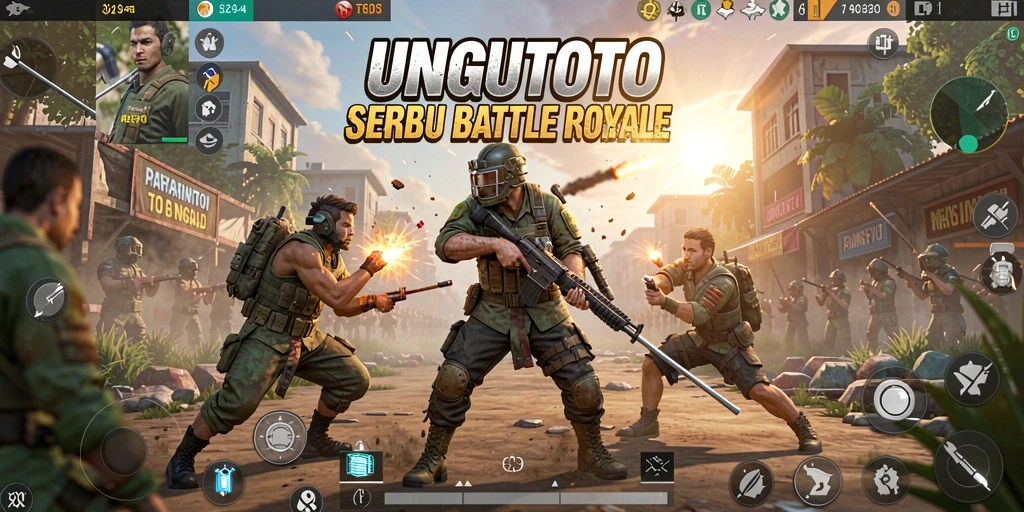 Tampilan luar biasa dari gameplay pertarungan Battle Royale UNGUTOTO.